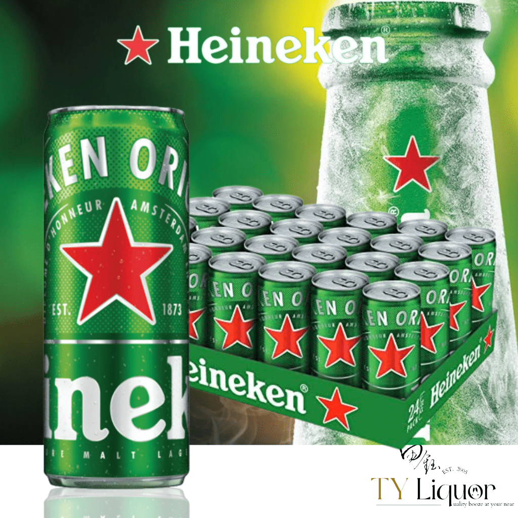 (2 Cartons) Heineken Lager SLIM Can, 24x320ml