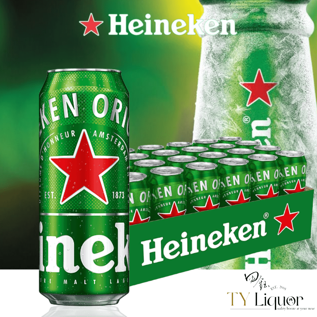 (2 Cartons) Heineken Lager Can, 24x490ml