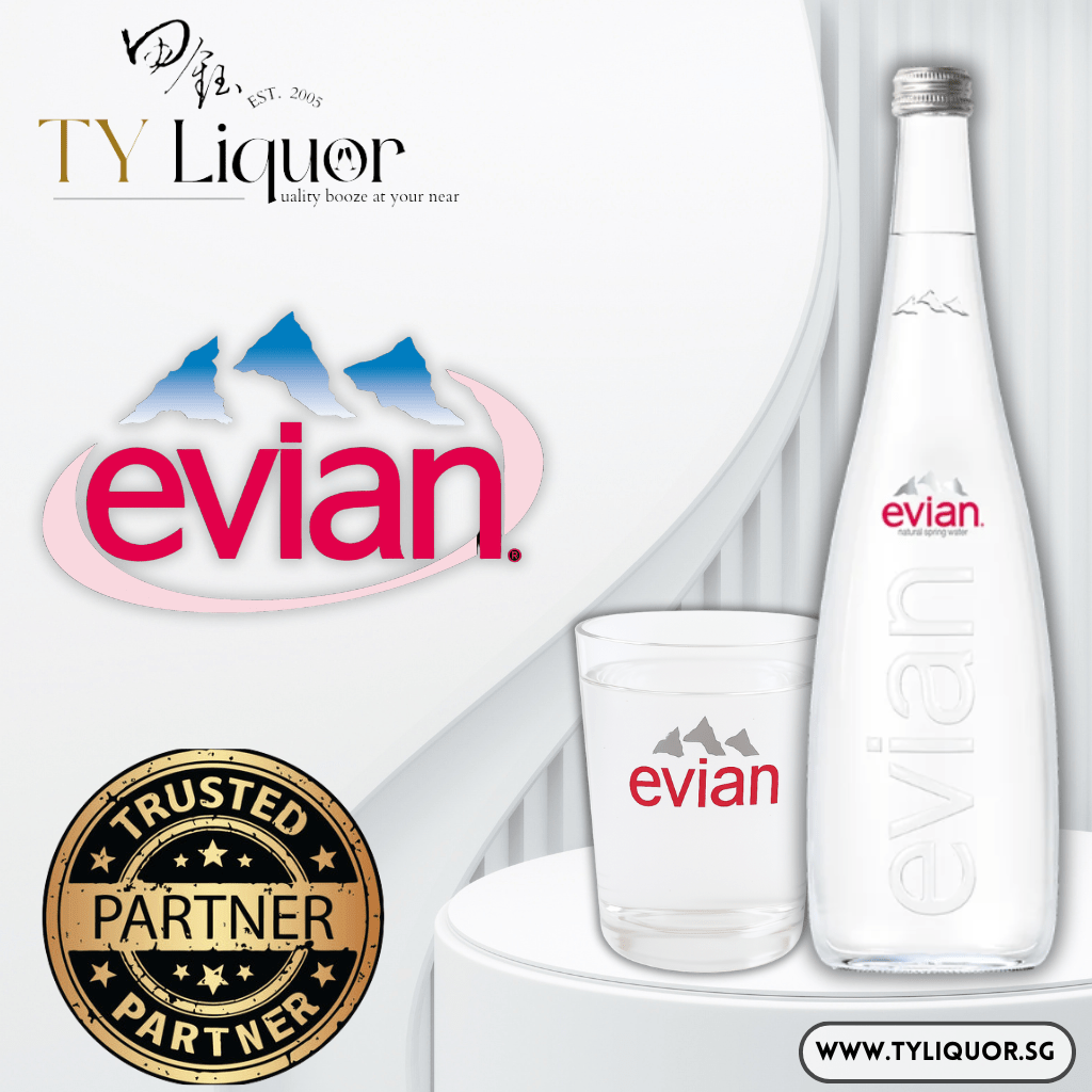 (2 Cartons) Evian Natural Mineral Water (Glass), 12x750ml