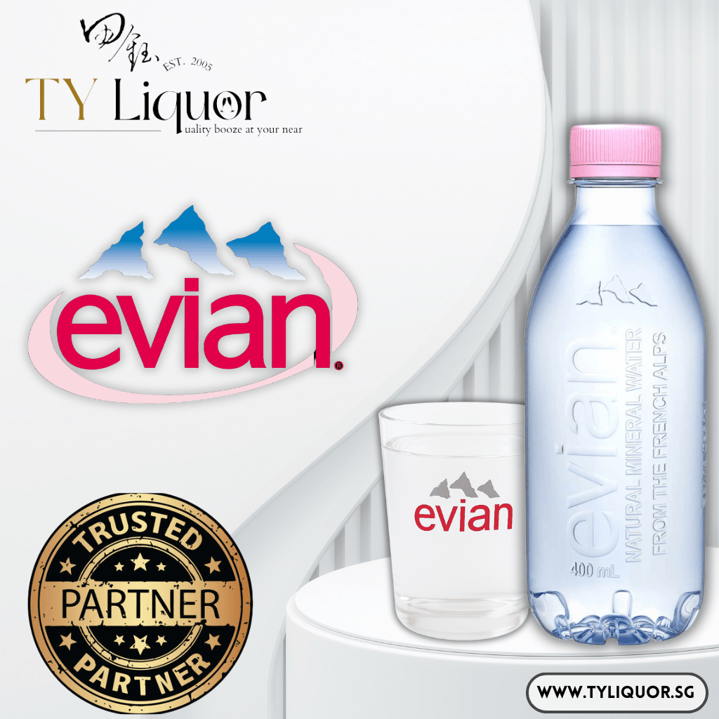 (2 Cartons) Evian Natural Mineral Water (Recycled Plastic), 48x400ml